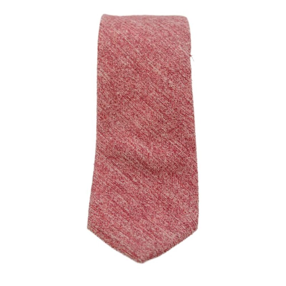 The Tie Bar Mens Silk Skinny Classic Necktie Red
